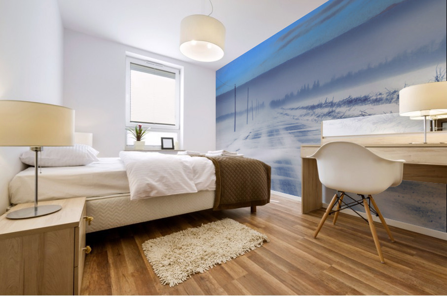 Wind and Snow Mural print