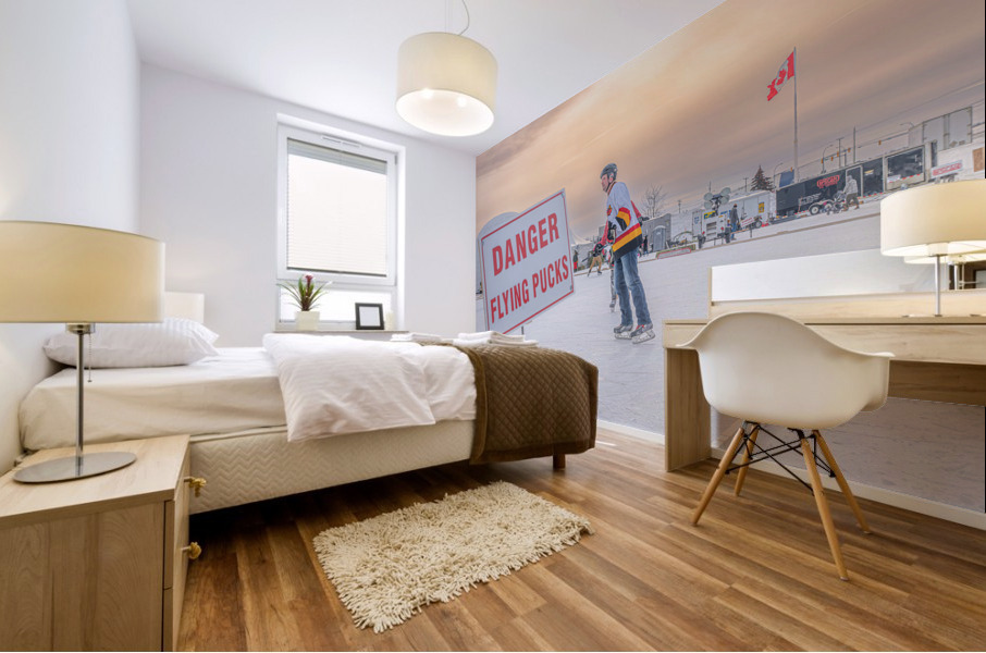 Danger Flying Pucks Mural print