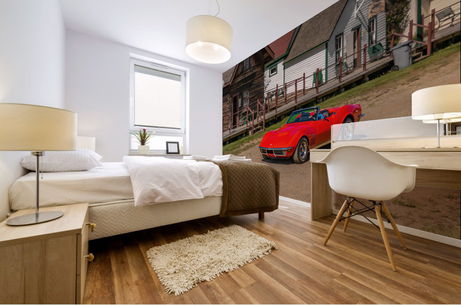 Red Corvette Mural print