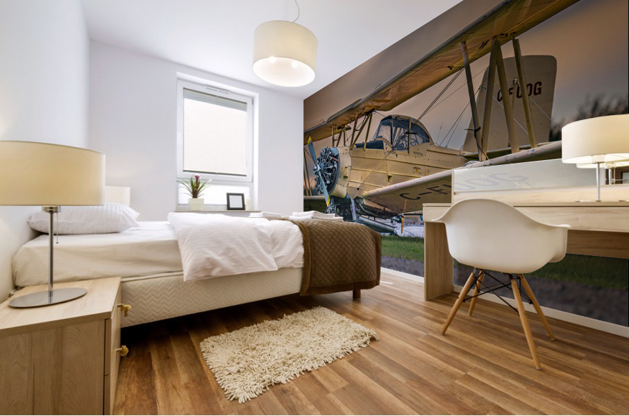 Yellow Crop Duster Mural print
