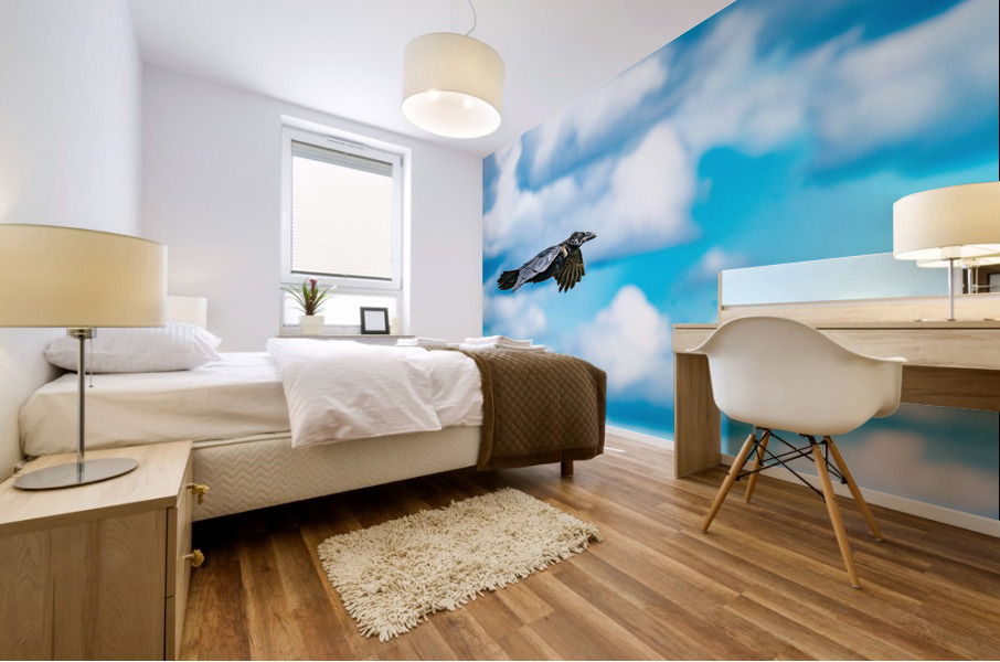 Raven in Flight Mural print