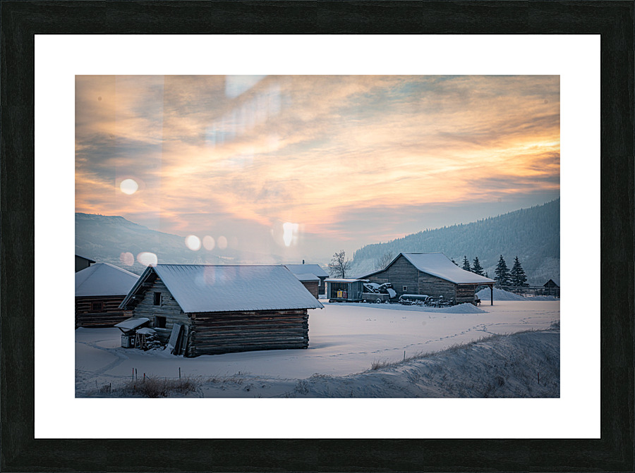 Log Cabins Picture Frame print