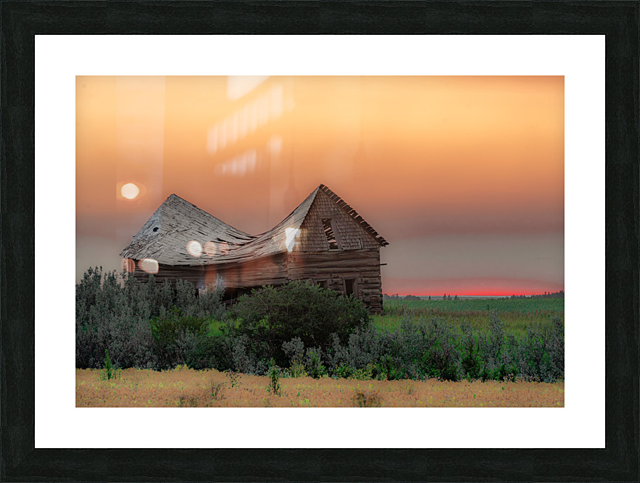 Old Cabin at Sunset Picture Frame print