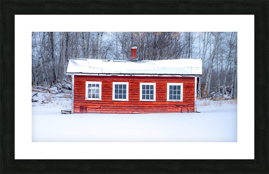 Red Cabin Picture Frame print