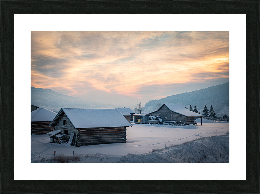 Log Cabins Picture Frame print