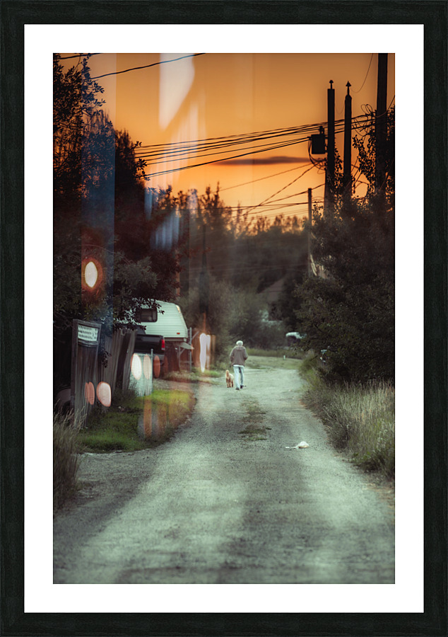 Walking the Dog Picture Frame print