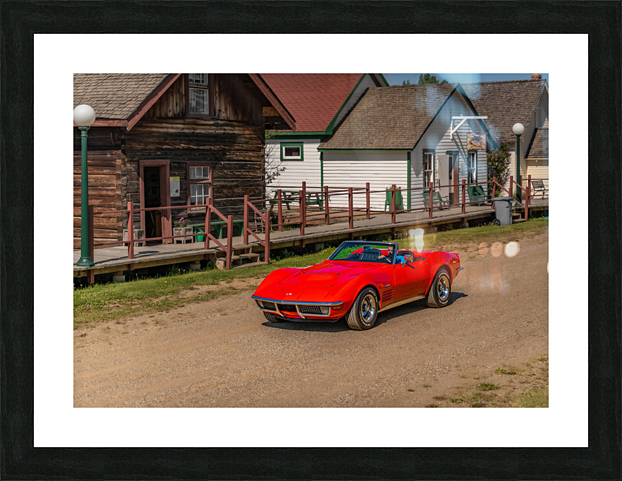 Red Corvette Picture Frame print