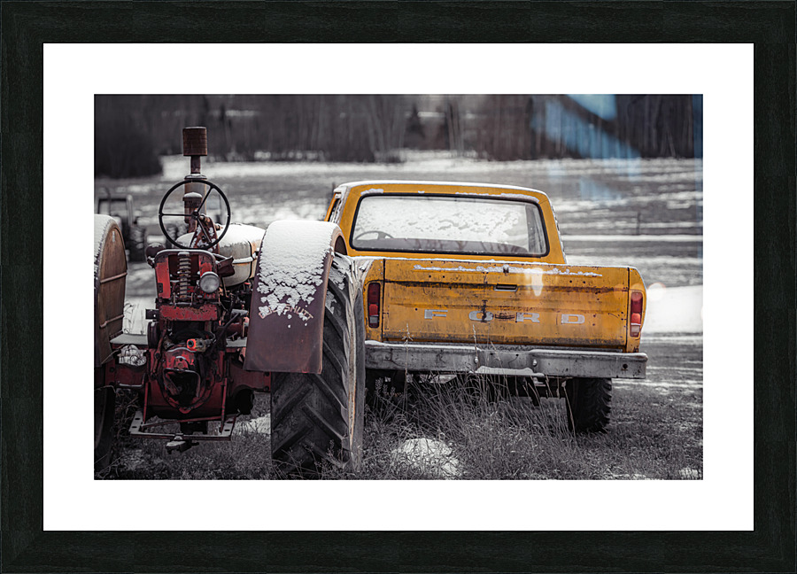 Tractor and Ford Picture Frame print