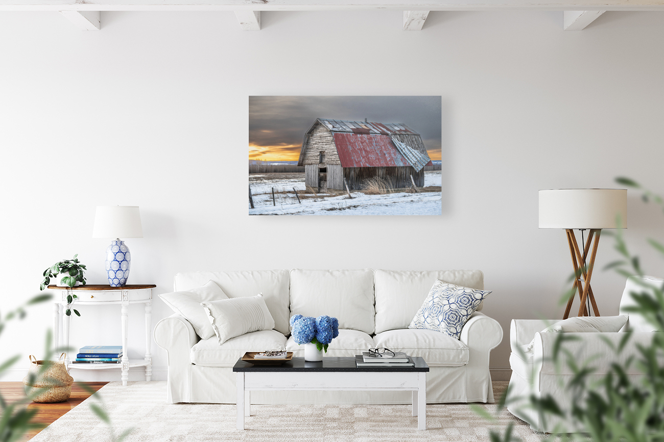 Wind Damaged Barn Reproduction