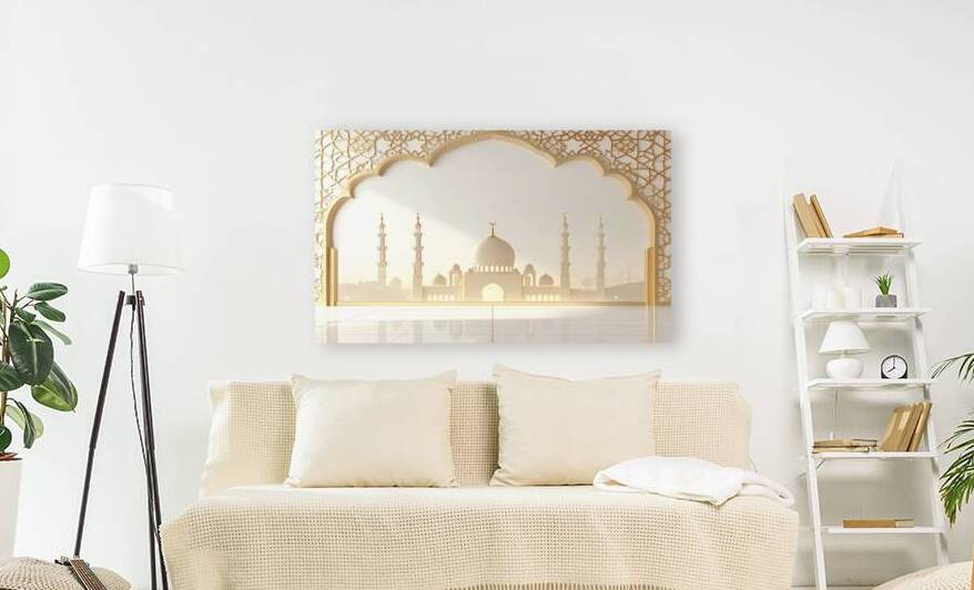 Modern Islamic Wall Art – “Alhamdulillah” Minimalist Arabic Calligraphy Poster by ALIXORCA19