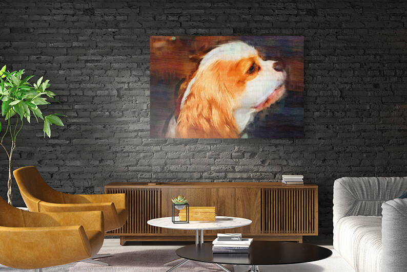 Cavalier King Charles Spaniel dog oil  painting by meravdigital