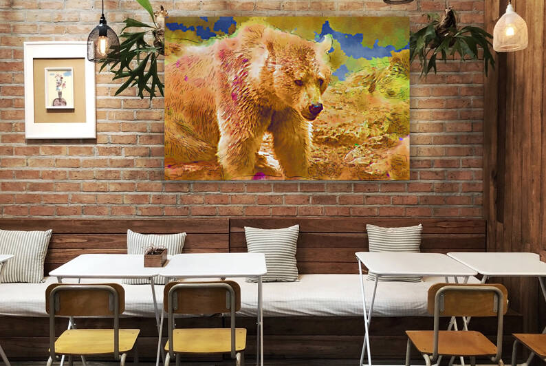 Frosty Majesty The White Bear Portrait water colo by meravdigital