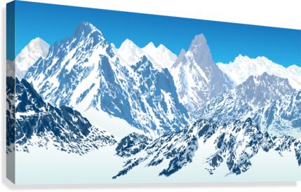 vector winter alps mountains illustration by Save Jungle Wall Art