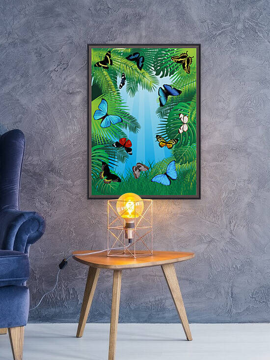 vector tropical background with butterflies of south America by Save Jungle