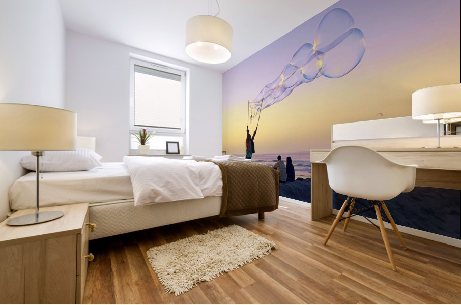 Bubbles by the Sea 2 Mural print