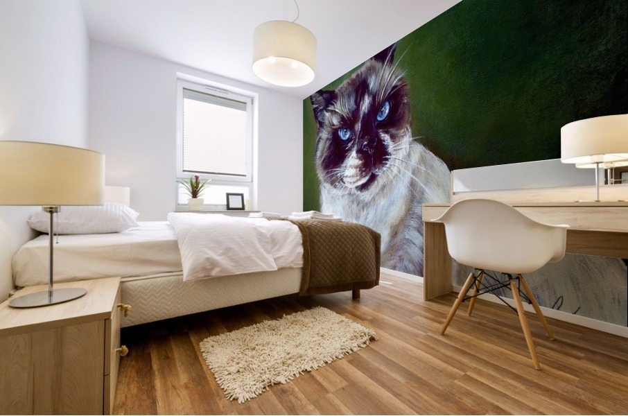 Simon a cat that loves without possessing Mural print