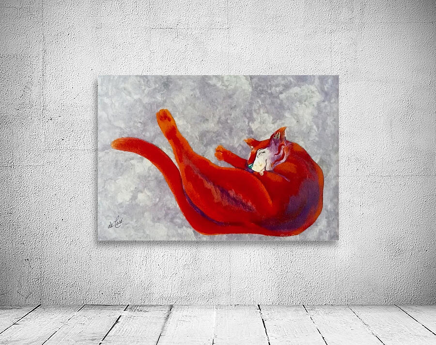 Cute red cat bathing Wall Preview