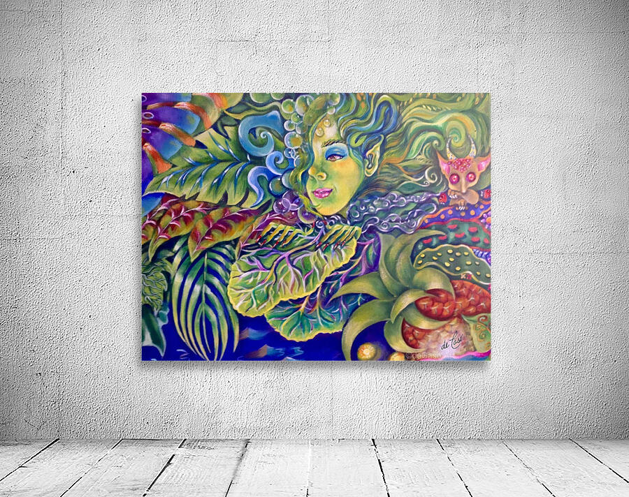 Forest elf surrounded by plants Wall Preview