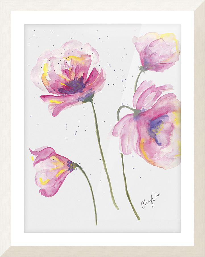 Pink Flower Burst Picture Frame print