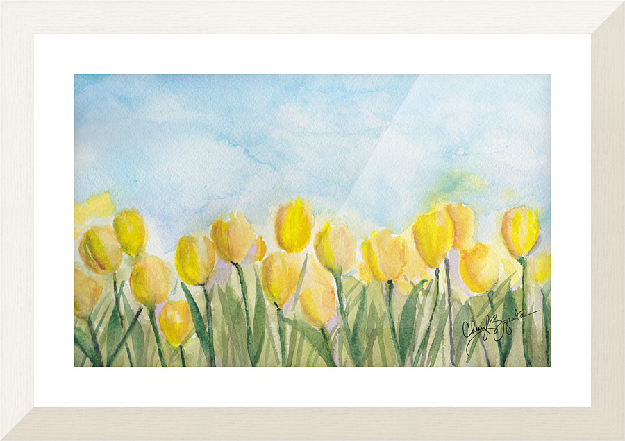 Yellow Tulip Field Picture Frame print