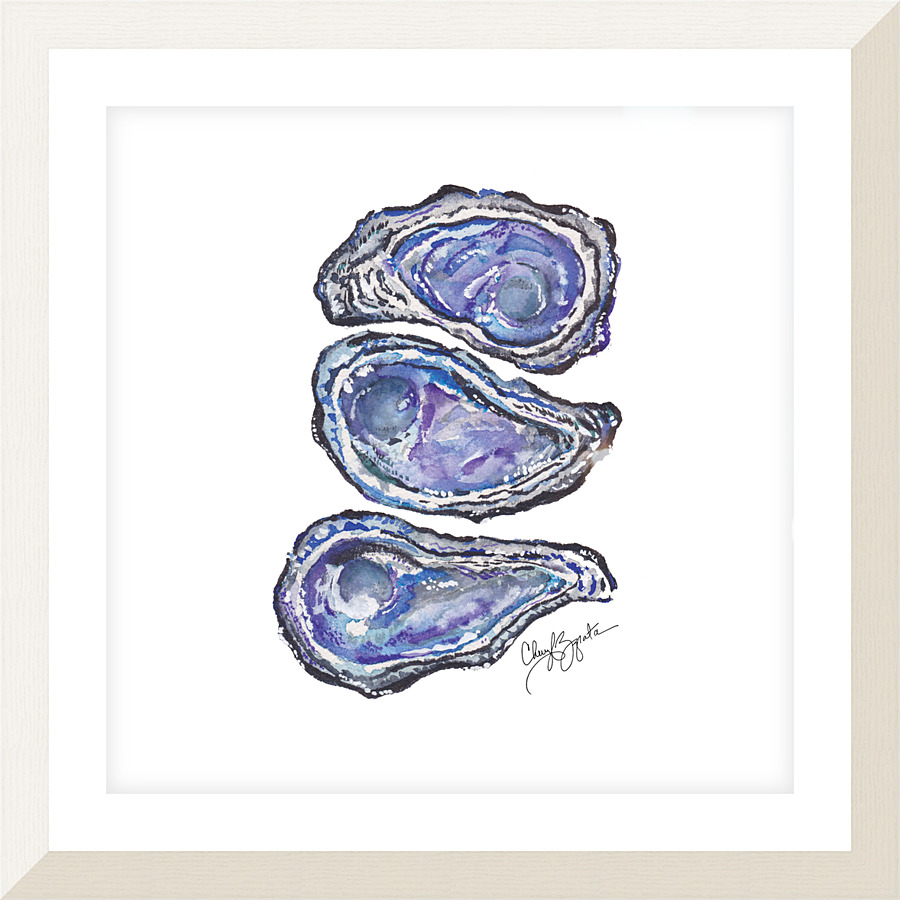 Triple Oysters Picture Frame print