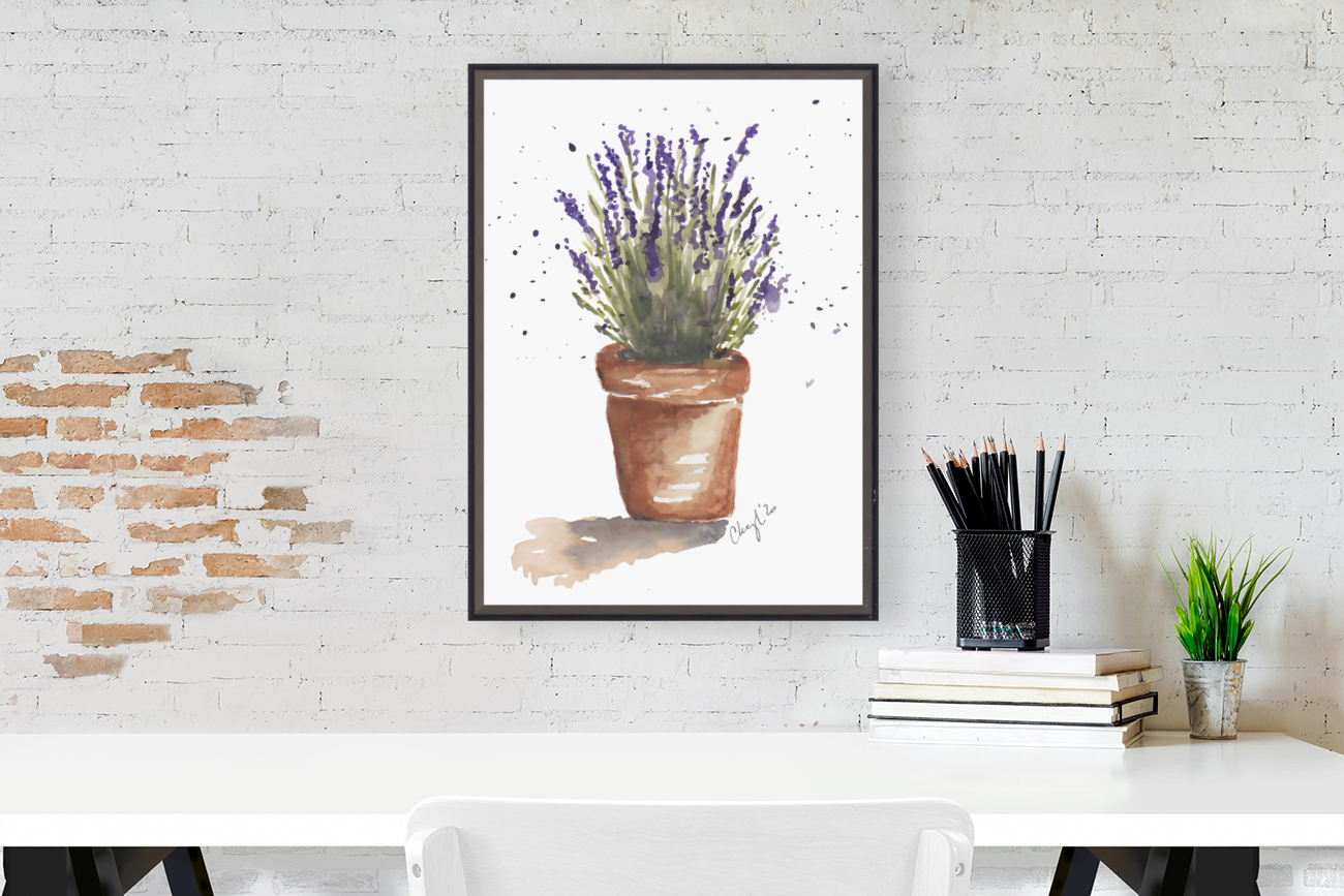  Lavender Watercolor Reproduction