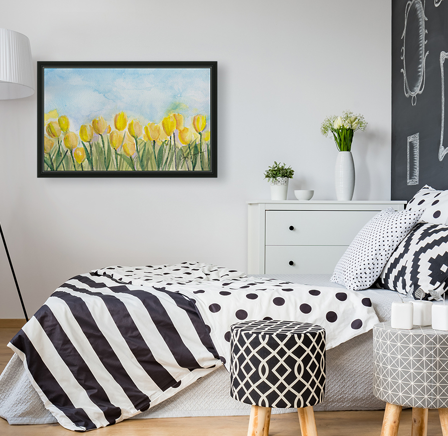 Yellow Tulip Field Reproduction