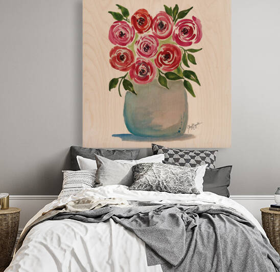 Blue Vase Roses by Cheryl Zapata