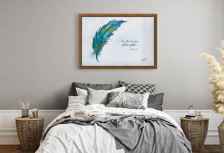 Inspirational Feather Watercolor by Cheryl Zapata