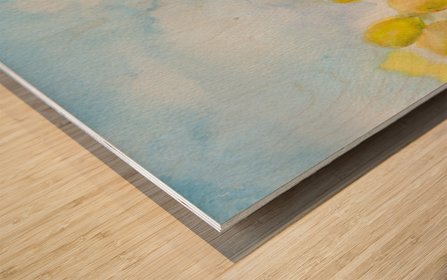 Yellow Tulip Field Wood print