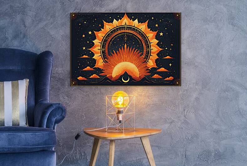 Boho Sun and Moon Poster Set – Mystical Celestial Wall Art Prints by abdodd