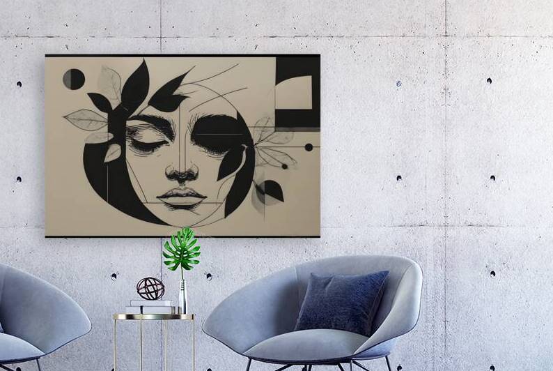 Abstract Line Art Face Poster – Minimalist One Line Drawing Wall Print by abdodd