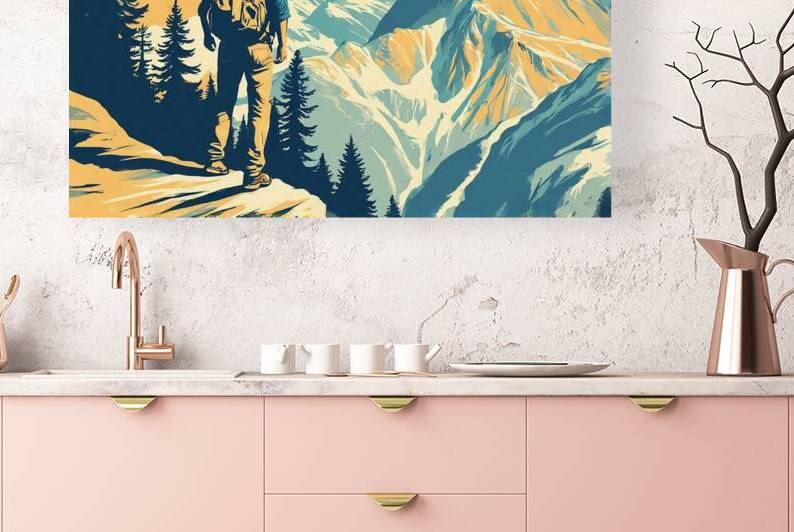 Vintage Adventure Art: Vintage Adventure Poster – 1950s Mountain Travel Wall Art by abdodd