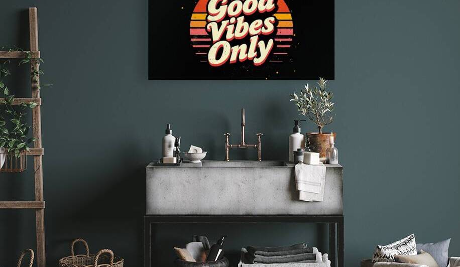 Good Vibes Only — 70s Retro Typography Wall Art Poster by abdodd