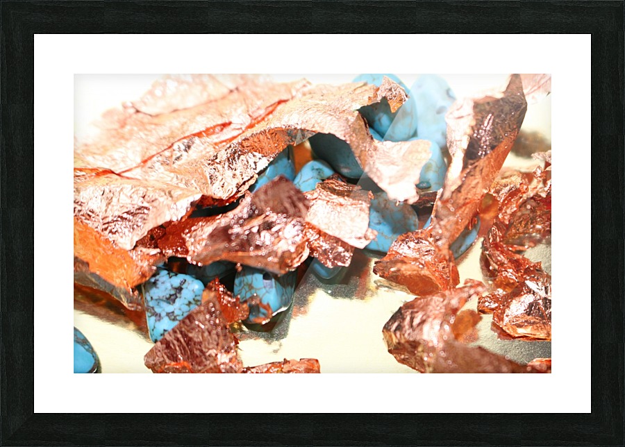 Gold and blue Picture Frame print