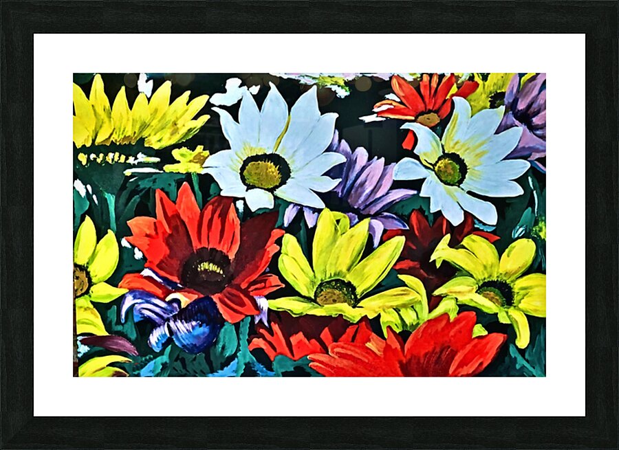 African Art painting 63 daisies by African Art