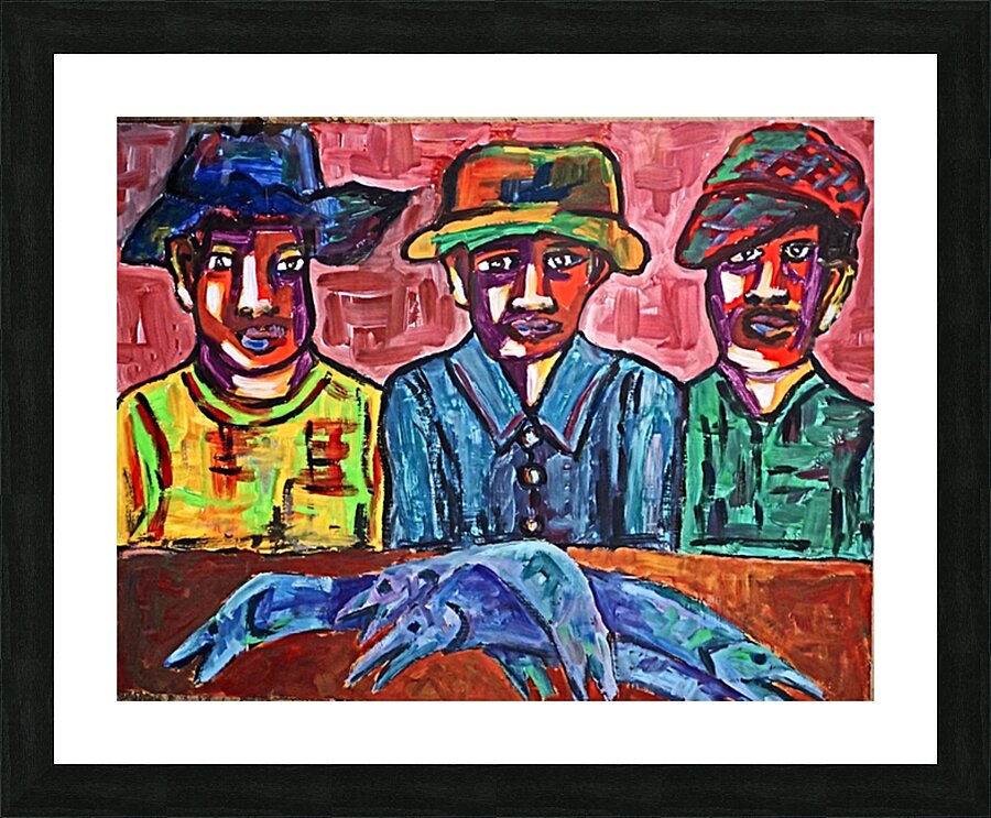 African Art painting 95 fishermen by African Art