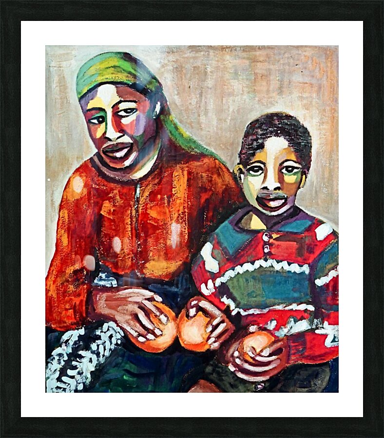 African Art painting 128 mother and son by African Art