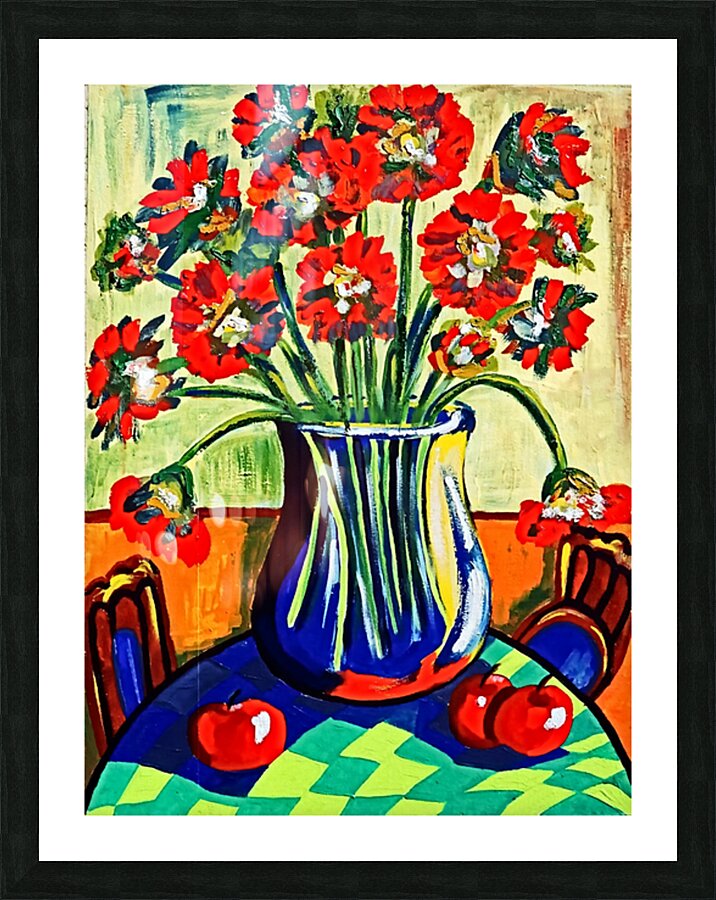 African Art painting 133 flowers vase apples by African Art