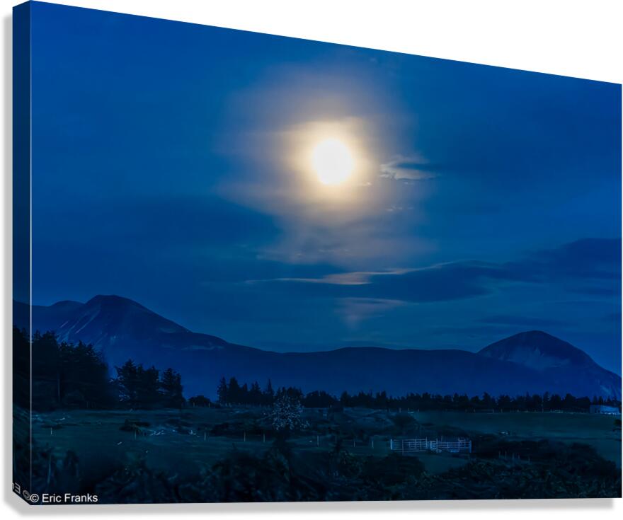 Moon Over The Mountains Canvas Print
