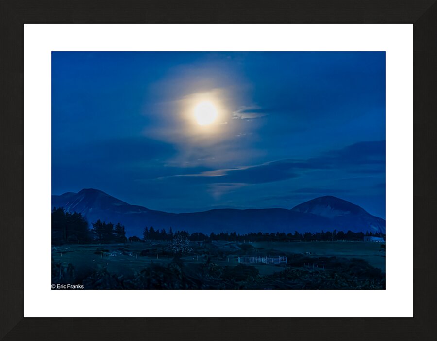 Moon Over The Mountains Picture Frame print