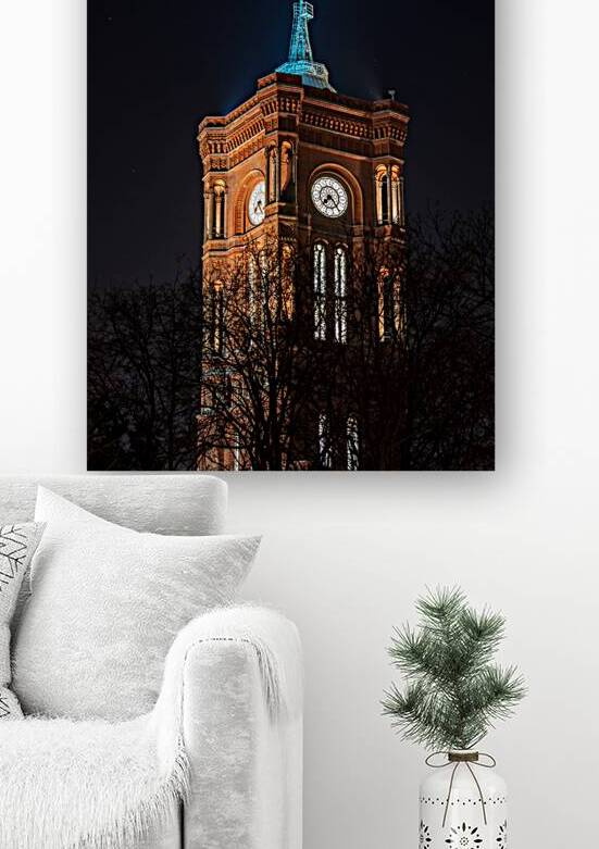 Night view of Rotes Rathaus Berlin City Hall seat of the government of Berlin by Mirko Kuzmanovic