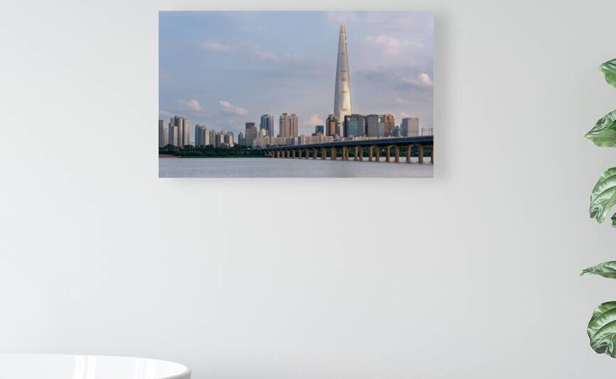 Lotte World Tower skyscraper and Han River in Seoul South Korea by Mirko Kuzmanovic