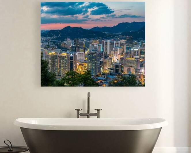 Seoul cityscape panoramic sunset view in South Korea by Mirko Kuzmanovic