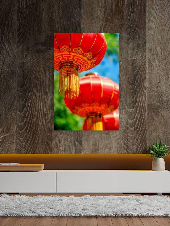 Red lanterns hanging in celebration of the National Day of China in Beijing by Mirko Kuzmanovic