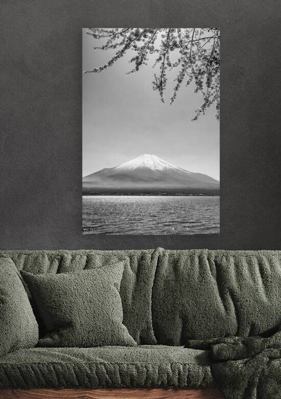 Mt. Fuji symbol of Japan and Yamanaka lake with cherry blossoms by Mirko Kuzmanovic