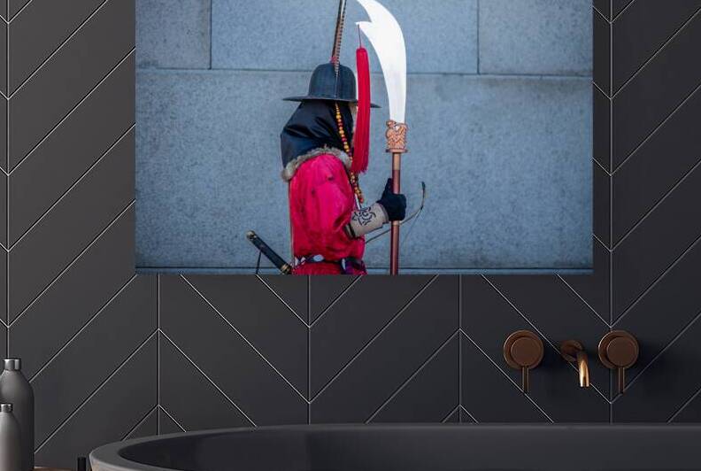 Change of Korean royal guards ceremony in historical Joseon costumes in Gyeongbokgung palace in Seoul South Korea by Mirko Kuzmanovic