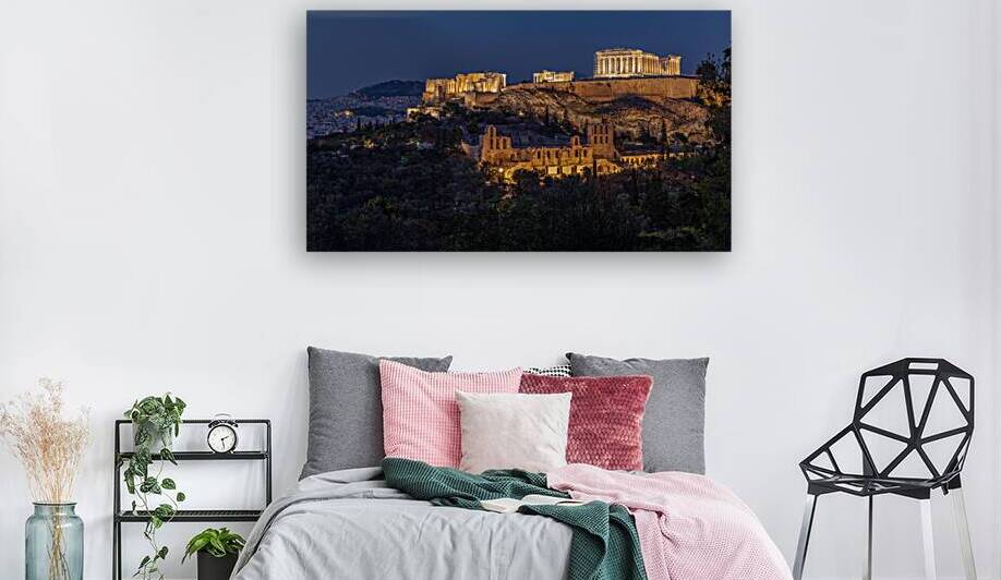 Night view of Ancient Acropolis of Athens in Greece by Mirko Kuzmanovic