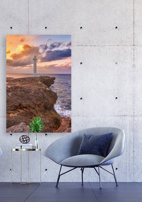 Beautiful sunset at Cape Zanpa with Zanpa Lighthouse Okinawa Japan by Mirko Kuzmanovic