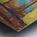 House and water container. Metal print